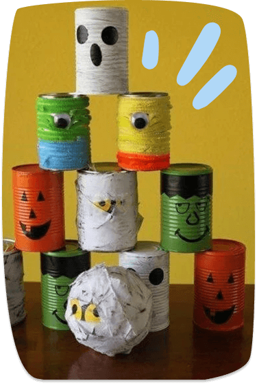 tiro al barattolo tema halloween