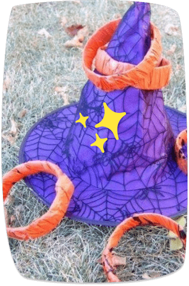 gioco halloween centrare il cappello da strega con cerchi
