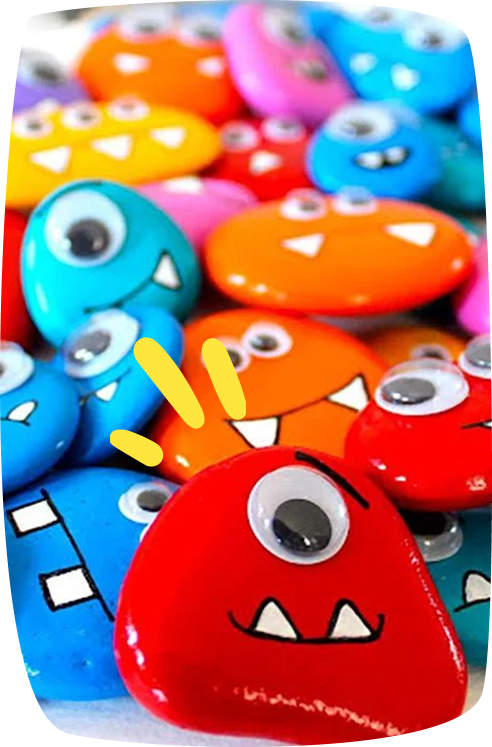lavoretti di halloween sassi colorati mostri