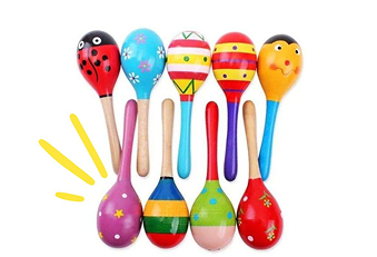maracas in legno colorate