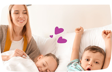 babybsitter mette a letto due bambini