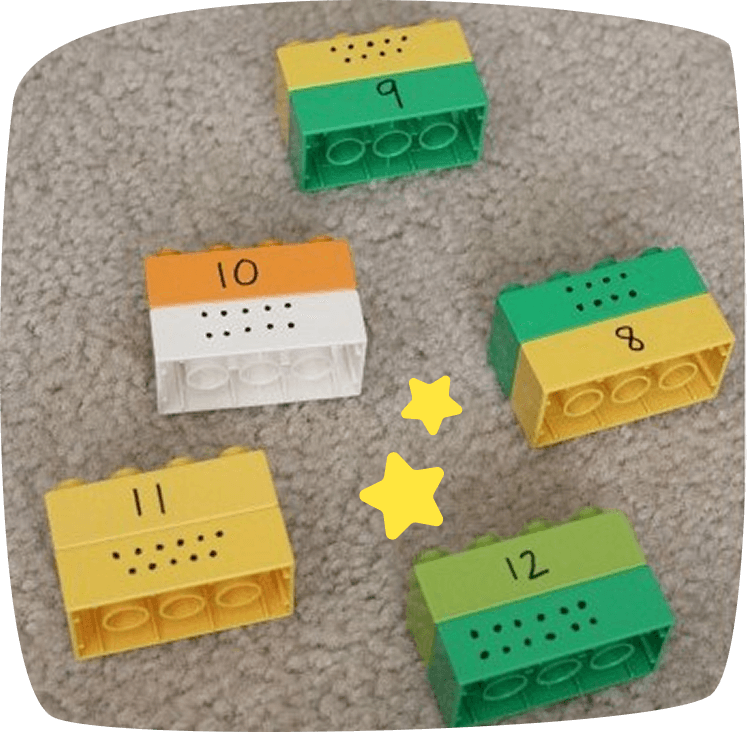 blocchi lego con numeri