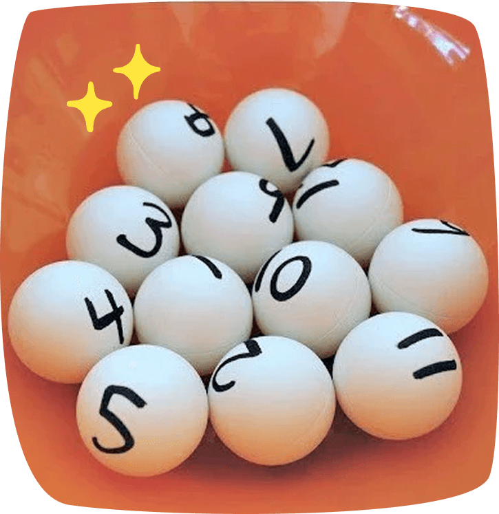 palline da ping pong con numeri