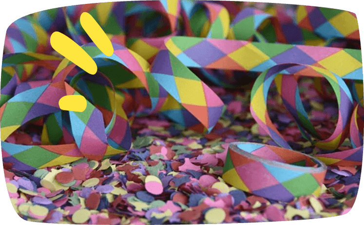 coriandoli e stelle filanti carnevale