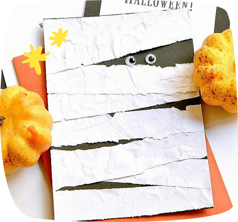 invito festa halloween a forma di mummia