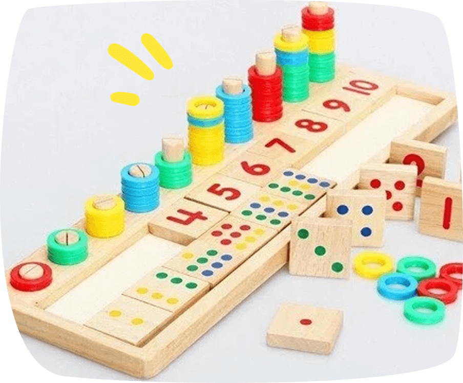 kit per contare e riconoscere i numeri in legno