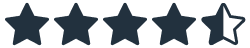 Valutazione di 4 stelle e mezzo, stelle nere